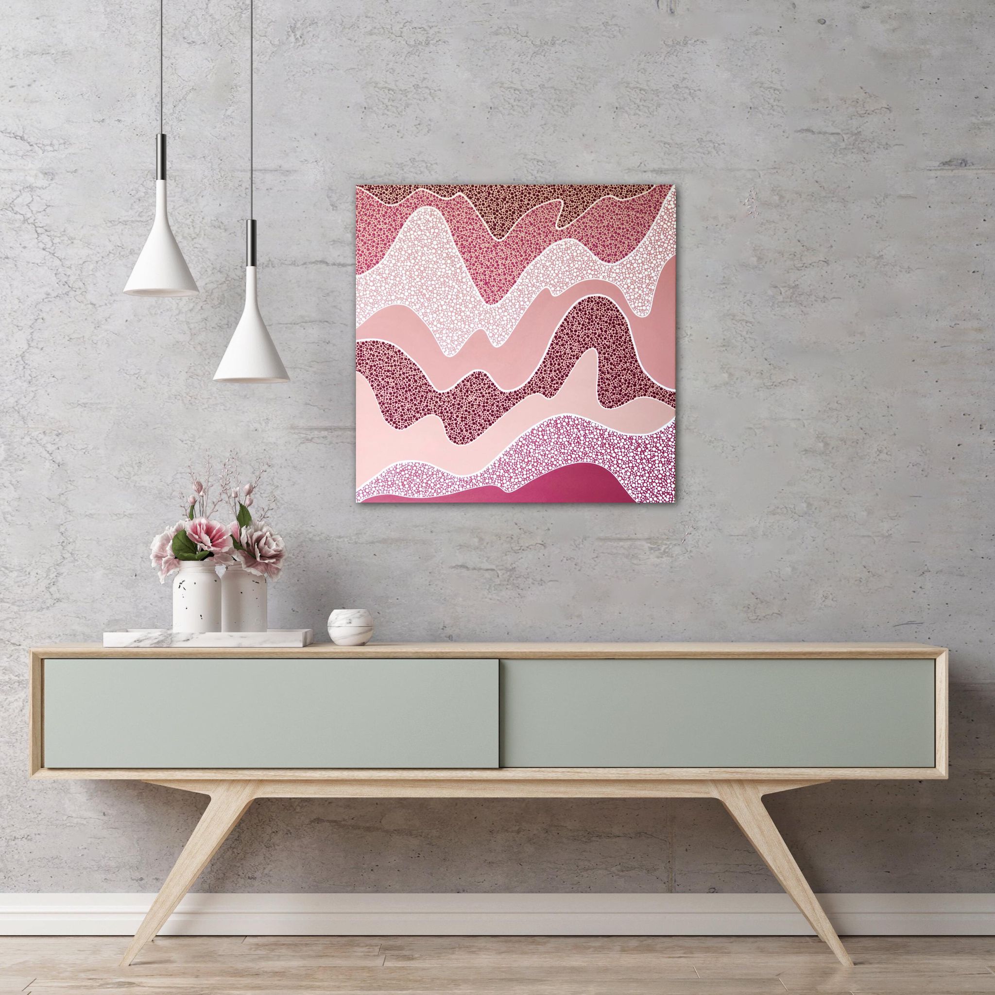 CHERRY BLOSSOM Unique & Original Hand Painted Artworks Nikki Silk