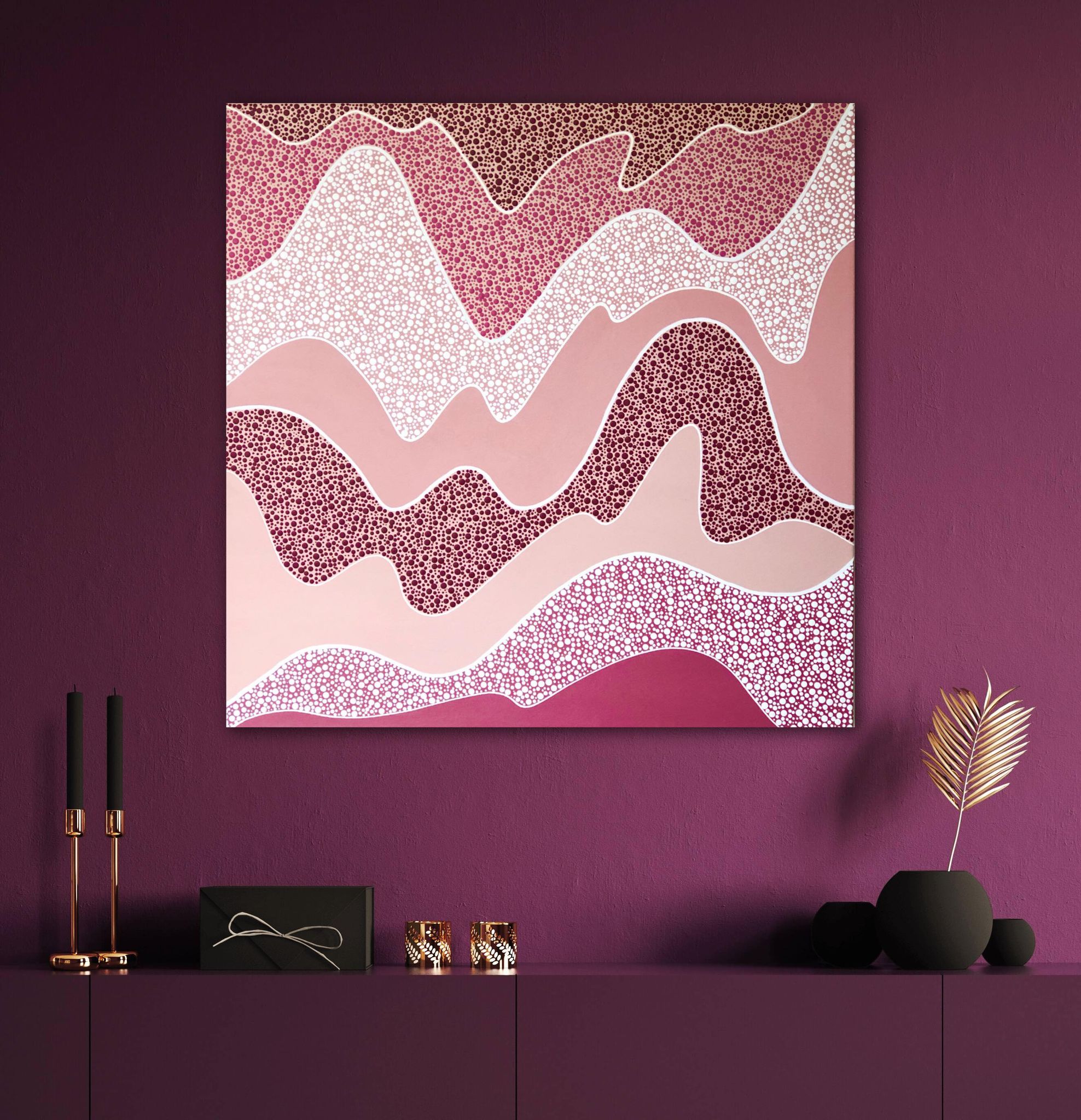 CHERRY BLOSSOM Unique & Original Hand Painted Artworks Nikki Silk
